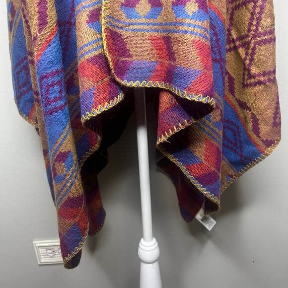 Eddie Bauer Multicolor Aztec Southwestern Vesper Blanket Shawl Wrap Blanket OS - Picture 4 of 7